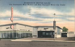 Burberick Motor Sales Postcard