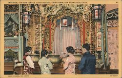 Interior, Tin How Temple (Joss House), Chinatown, San Francisco, Calkf California Postcard Postcard Postcard