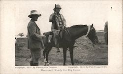 Roosevelt Ready for Big Game/ Roosevelt on horseback with gun Postcard