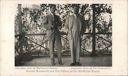 Kermit Roosevelt and his father at the McMillan Ranch / Picture of Theodore and Kermit Theodore Roosevelt Postcard Postcard Postcard