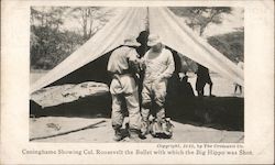 Cuninghame Showing Col. Roosevelt the bullet with which the big hippo was shot. Theodore Roosevelt Postcard Postcard Postcard