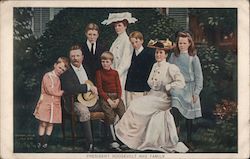 President Roosevelt and Family Postcard