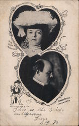 Miss Alice Roosevelt Congressman Longworth/ photos of both in hearts Postcard