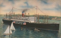 President Roosevelt United States Lines / drawing of S.S. President Roosevelt liner Postcard