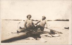 Rare: Teddy Roosevelt Russell J. Coles with Manta Ray Postcard