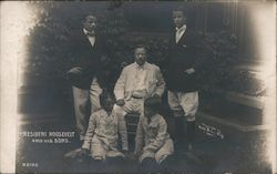 President Roosevelt And His Sons Postcard