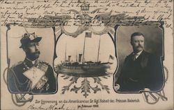 1902 President Roosevelt and Prince Henry or Prussia Theodore Roosevelt Postcard Postcard Postcard