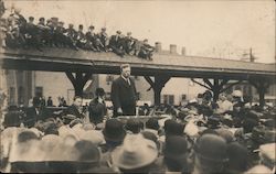 Roosevelt Speaks to Crowd Postcard