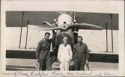 Snapshot: Owner of Plane, Reckless Rosie, Her Husband and the Plane Aviators Original Photograph Original Photograph Original Photograph