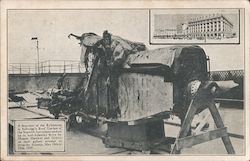 Crashed Sopwith Aeroplande displayed on hotel roof Postcard