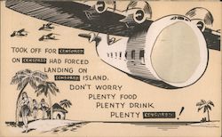 Forced Landing, Censored - Humor Postcard