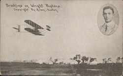 Brooklins on Wright Biplane Postcard