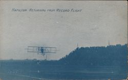 Hamilton Returning From Record Flight Postcard