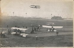 Three Airplanes at an Air Field Aircraft Postcard Postcard Postcard