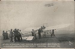 Stone Starting Trip Ending in Accident Saturday Aug 12. - International Aviation Meet Chicago August 1911 Aircraft Postcard Post Postcard