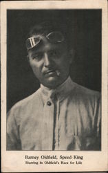 Barney Oldfield, Speed King - Starring in Oldfield's Race for Life Auto Racing Postcard Postcard Postcard