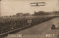 Zerolene - Lubricated this Aeroplane and Auto Mobile Race Postcard