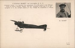 L'Aviateur Mamet, sur monoplan R.E.P. Postcard