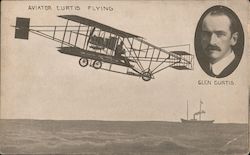 Aviator Curtis flying Postcard