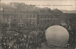 Inflating the Jules Cayrade Balloon Decazeville, France Airships Postcard Postcard Postcard