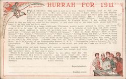 Hurrah for 1911 Boys World order card Postcard