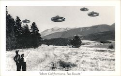 "More Californians, No Doubt" UFOs Comic, Funny Postcard Postcard Postcard