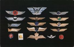 Flight Crew Wings, Cap Insignia, and Logo Pins Airline Advertising Postcard Postcard Postcard