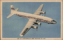 One of Continental's New Doublas DC-6B's Aircraft Postcard Postcard Postcard