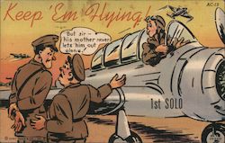 Keep 'Em Flying! 1st Solo Aviators Postcard Postcard Postcard