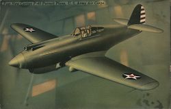 Fast New Curtiss P-40 Pursuit Plane, U.S. Army Air Corps. Air Force Postcard Postcard Postcard