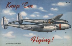 Keep 'Em Flying! - Lightning Interceptor Postcard