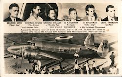 Around the World in 3 days, 19 hours, 14 minutes. July 10-14, 1938 Aviators W. J. Gray Postcard Postcard Postcard