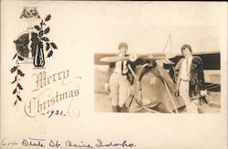 Merry Christmas 1931 Flying Sisters Postcard