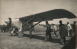 Depart De Lingbergh Aviators Postcard Postcard Postcard