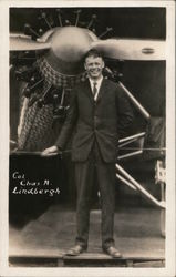 Col. Chas. A. Lindbergh Aviators Postcard Postcard Postcard