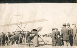 Planes on display in crowded field Postcard