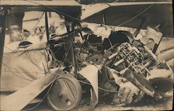 Remains of a crashed bi-plane Postcard