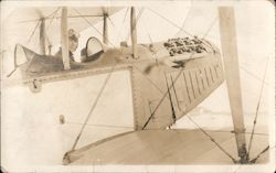 An Aviator Sits In His Plane Postcard