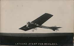 Latham's Start for England Postcard