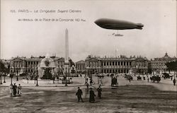 A Zeppelin Flying Over Paris Postcard