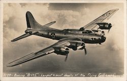 Boeing "B-17E" - Largest and Most Deadly of the Flying Fortresses Aircraft Postcard Postcard Postcard