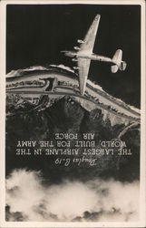 Air Force Plane Flying over the Shore Postcard