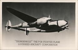 "Thunderbolt" the P-38 Fighter Plane - Lockheed Aircraft Corporation Postcard