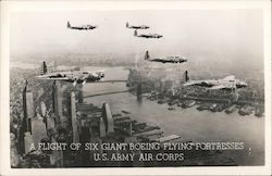 A Flight of Six Giant Boeing Flying Fortesses U.S. Army Air Corps Air Force Postcard Postcard Postcard