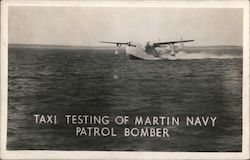 Taxi Testing of Martin Navy Patrol Bomber Postcard