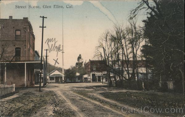 Street Scene Glen Ellen, CA Postcard