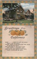 Greetings from California Postcard