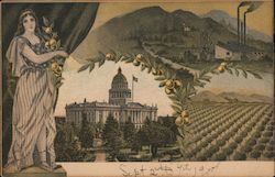 State Capitol Building with Orchard and Industry views Postcard