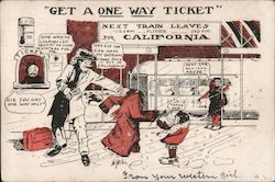 Get a One Way Ticket to California Postcard Postcard Postcard