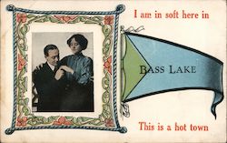 I am in soft here in Bass Lake This is a hot town California Postcard Postcard Postcard